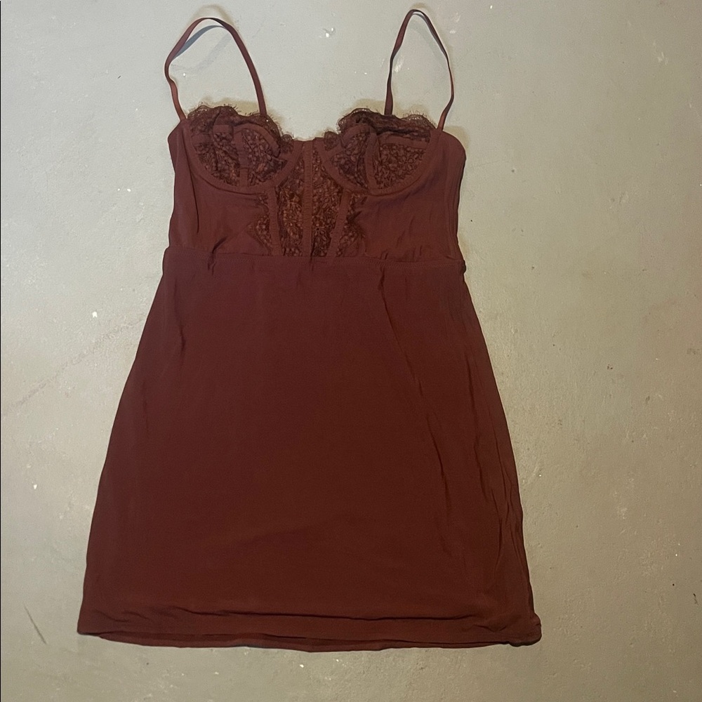 Urban Outfitters Chocolate Lace Slip Dress